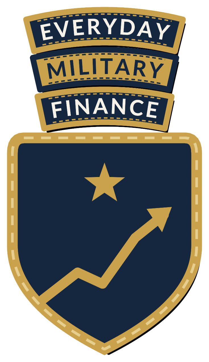 Everyday Military Finance — tab-and-shield logo